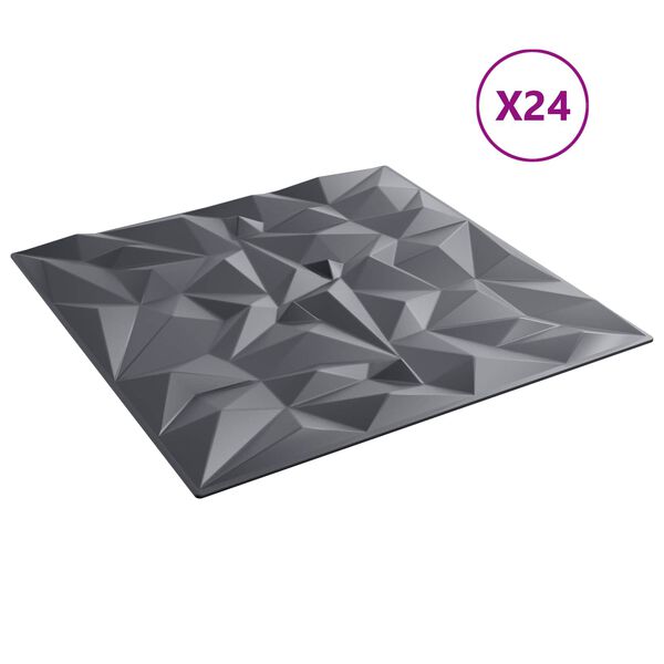 vidaXL &Pi;ά&nu;&epsilon;&lambda; &tau;&omicron;ί&chi;&omicron;&upsilon; 24 pcs &Alpha;&mu;έ&theta;&upsilon;&sigma;&tau;&omicron;&sigmaf; &Gamma;&kappa;&rho;&iota; 50 x 50 cm &Phi;&epsilon;&lambda;&iota;&zeta;ό&lambda; XPS