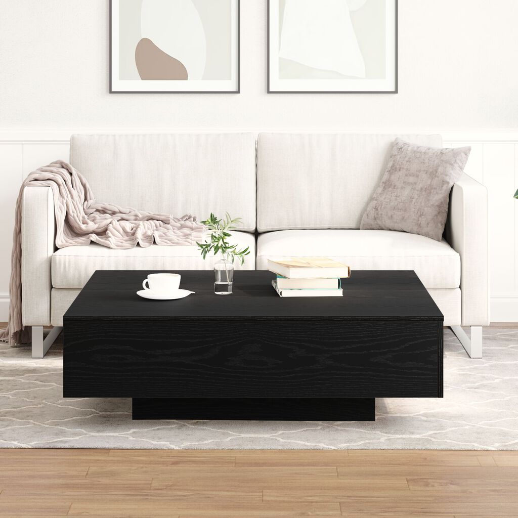 τραπεζάκι καφέ vidaXL, Μαύρο Δρυς, 100x100x31 εκ, από Ξύλο