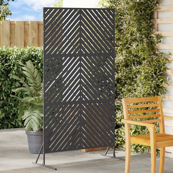 vidaXL Πάνελ Ιδιωτικότητας Μαύρο 100x50x180 εκ, Ατσάλι