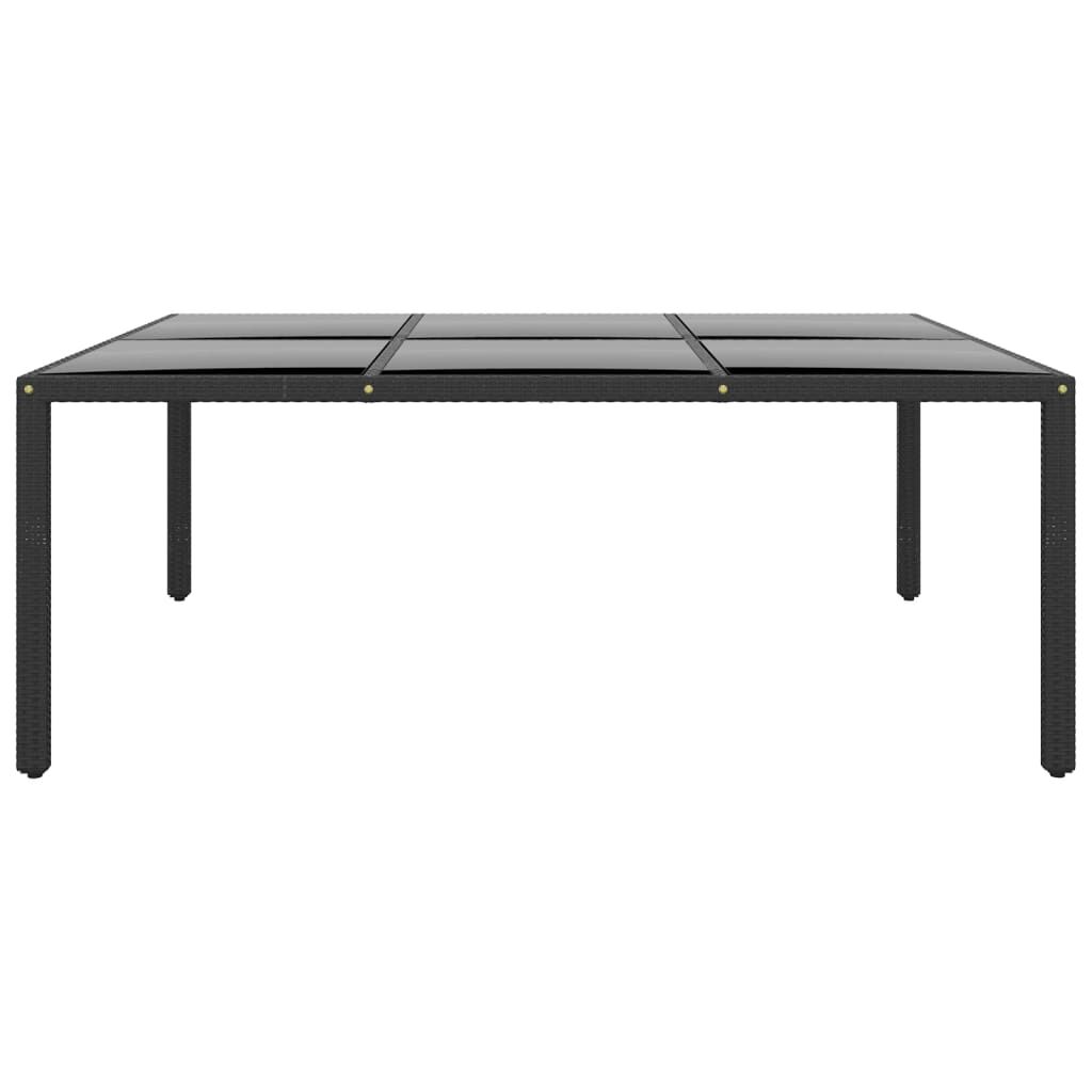 vidaXL Τραπέζι Κήπου Μαύρο 200x150x75 εκ. Ψημένο Γυαλί/Συνθετικό Ρατάν