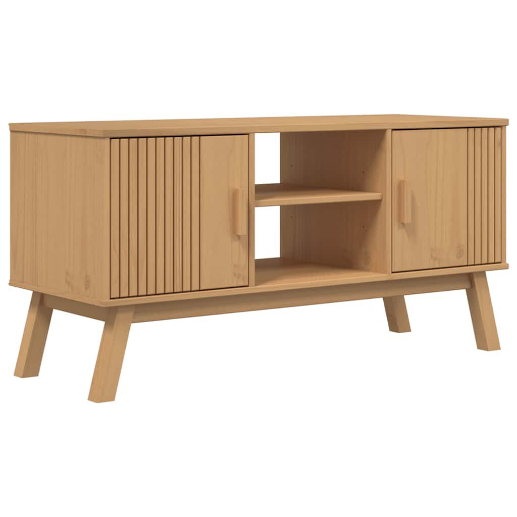 vidaXL Έπιπλο Τηλεόρασης OLDEN Καφέ 114x43x57 εκ. Μασίφ Ξύλο Πεύκου