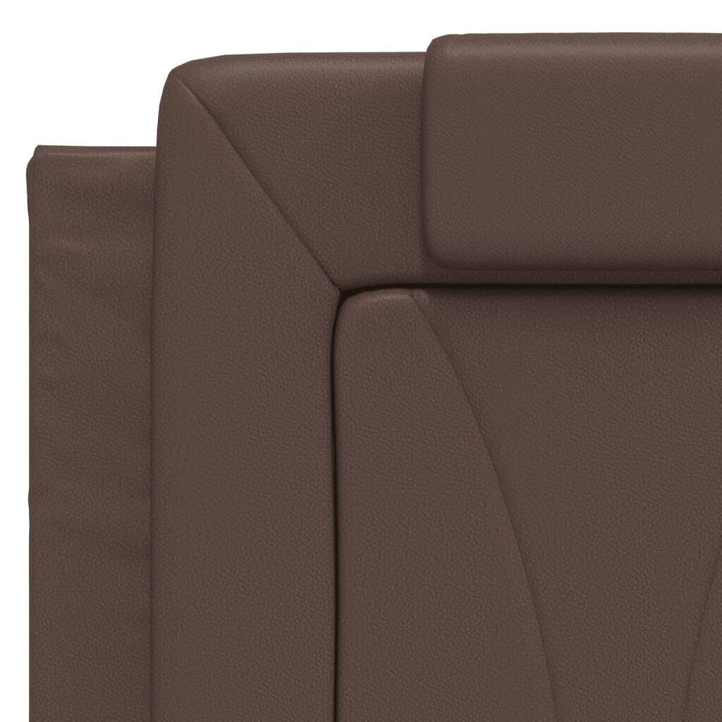 vidaXL Πλαίσιο Κρεβατιού με Κεφαλάρι Καφέ 140x200 εκ. Συνθετικό Δέρμα