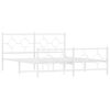 vidaXL Πλαίσιο Κρεβατιού με Κεφαλάρι&Ποδαρικό Λευκό 90x190 εκ. Μέταλλο