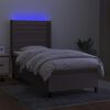vidaXL &Kappa;&rho;&epsilon;&beta;ά&tau;&iota; Boxspring &mu;&epsilon; &Sigma;&tau;&rho;ώ&mu;&alpha; & LED Taupe 90x200 &epsilon;&kappa;. &Upsilon;&phi;&alpha;&sigma;&mu;ά&tau;&iota;&nu;&omicron;