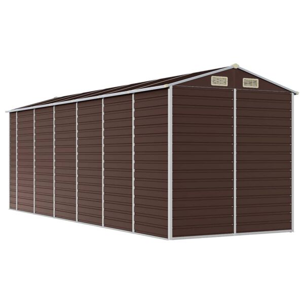 vidaXL Αποθήκη Κήπου Καφέ 191x555x198 εκ. Γαλβανισμένο Ατσάλι