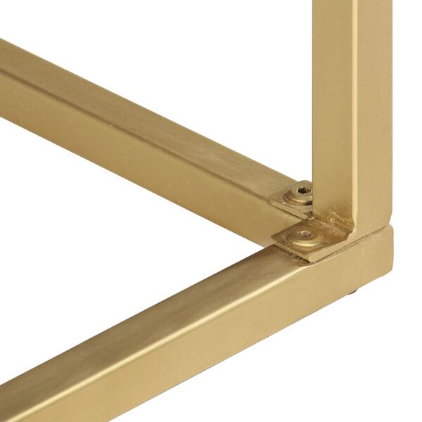 vidaXL Τραπέζι Κονσόλα Μαύρο / Χρυσό 90x30x75 εκ. Μασίφ Ξύλο Μάνγκο