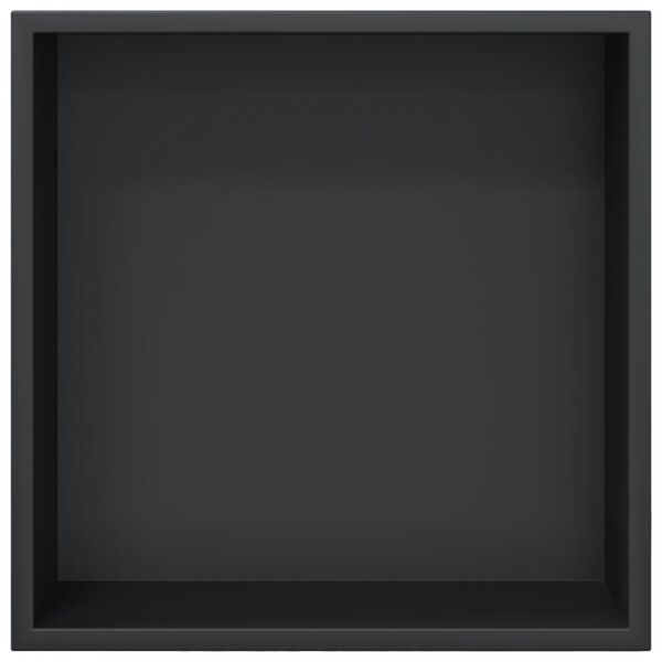 vidaXL Εσοχή Ντους Βουρστ. Μαύρο Ματ 32x32x9 εκ. Αν. Ατσάλι