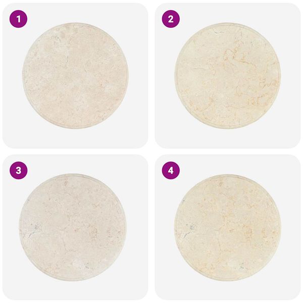 vidaXL Επιφάνεια Τραπεζιού Κρεμ Ø50 x 2,5 cm Μαρμάρινη