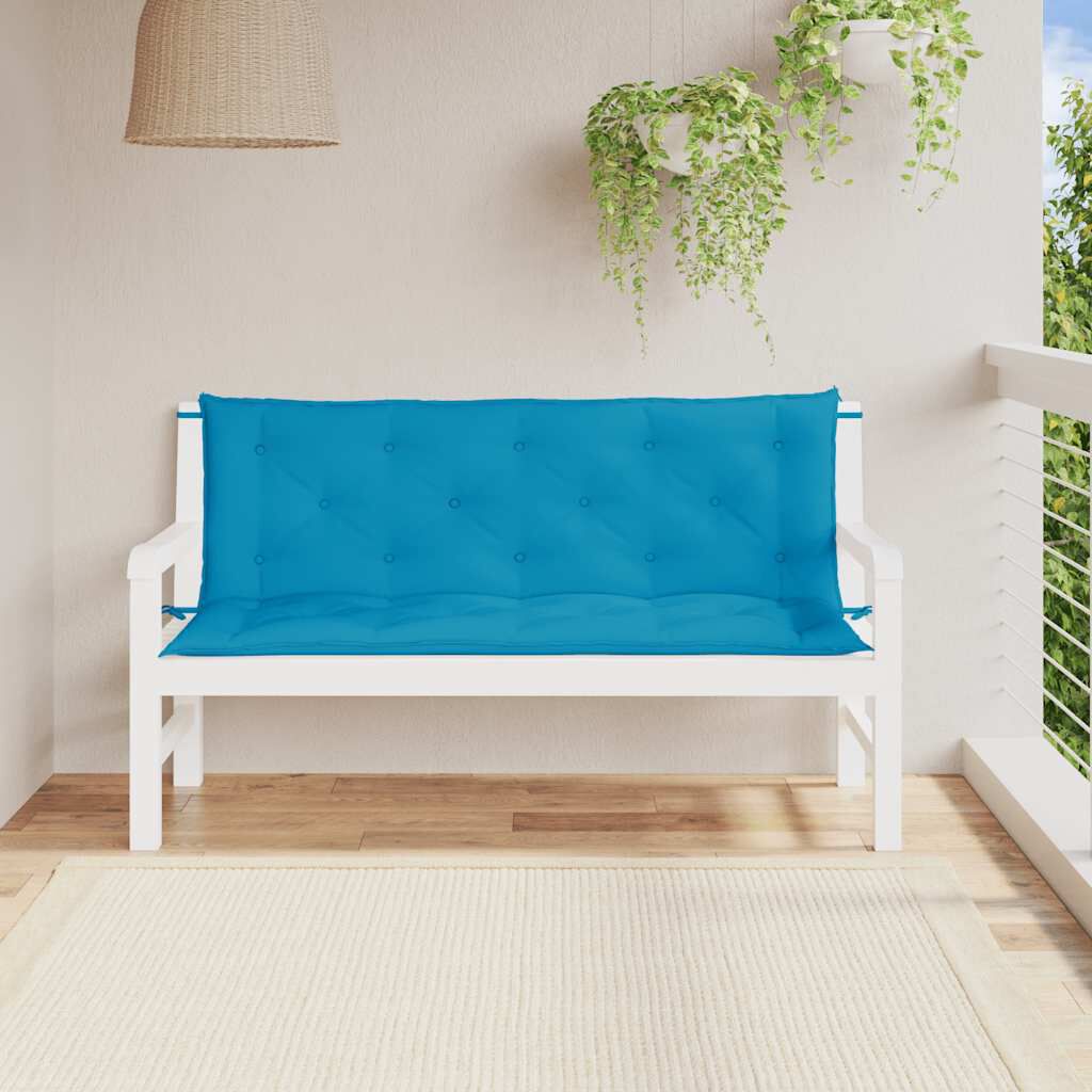 vidaXL Μαξιλάρι Πάγκου Κήπου Γαλάζιο 150x(50+50)x7 εκ. Ύφασμα Oxford