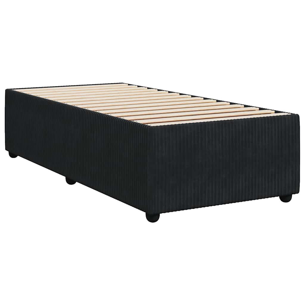 vidaXL Κρεβάτι Boxspring με Στρώμα Μαύρο 100x200 εκ. Βελούδινο
