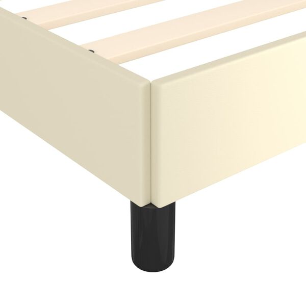 vidaXL Πλαίσιο Κρεβατιού Κρεμ 160x200 εκ. από Συνθετικό Δέρμα
