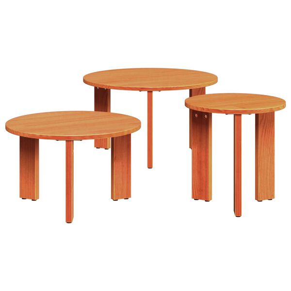 vidaXL Τραπεζάκι σαλονιού 3 pcs Καφέ κεριού 47.5 x 47.5 x 27 εκ.