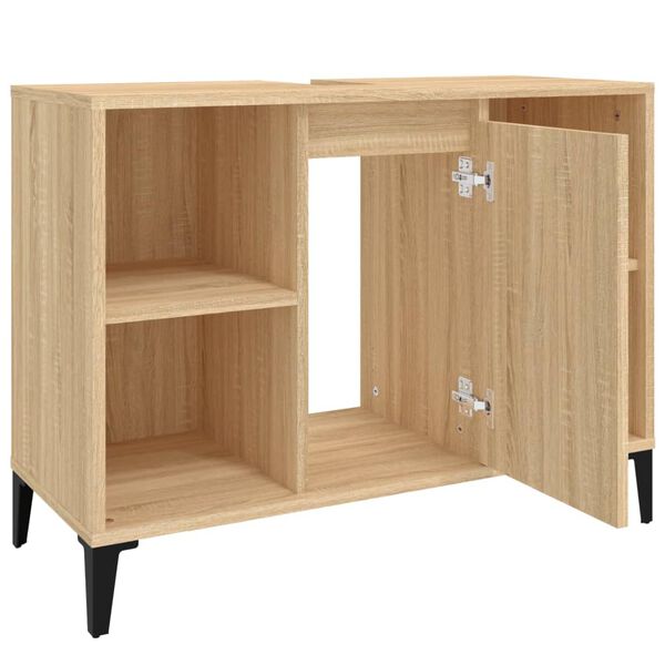 vidaXL Ντουλάπι Νιπτήρα Sonoma Δρυς 80x33x60 εκ. Επεξεργασμένο Ξύλο