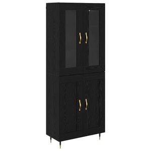 vidaXL Highboard 2 &tau;&mu;&chi;. &Mu;&alpha;ύ&rho;&eta; &Omicron;&xi;&upsilon;ά 69,5 x 34 x 180 &epsilon;&kappa;.