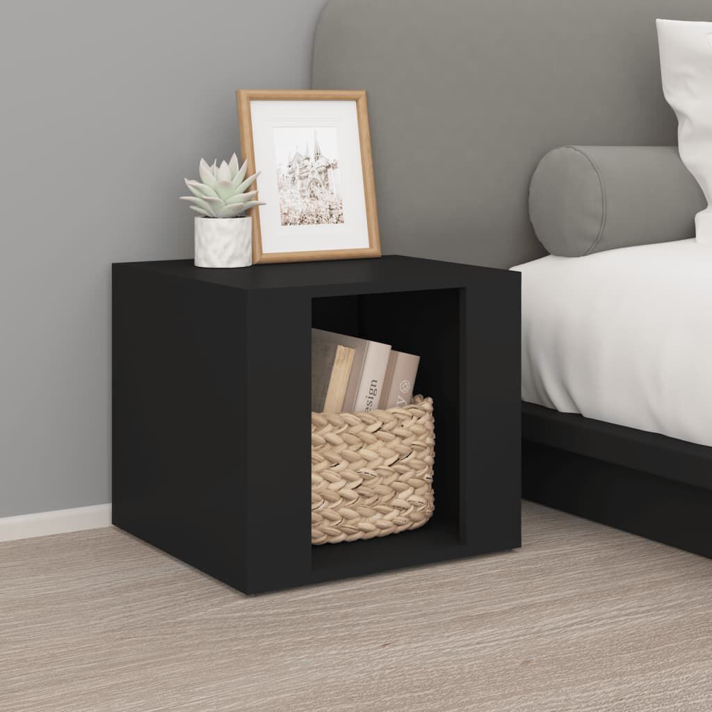 vidaXL Κομοδίνο Μαύρο 41 x 40 x 36 εκ. από Επεξεργασμένο Ξύλο