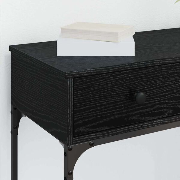 vidaXL Τραπέζι κονσόλας με συρτάρι Μαύρη δρυς 75 x 34.5 x 75 εκ