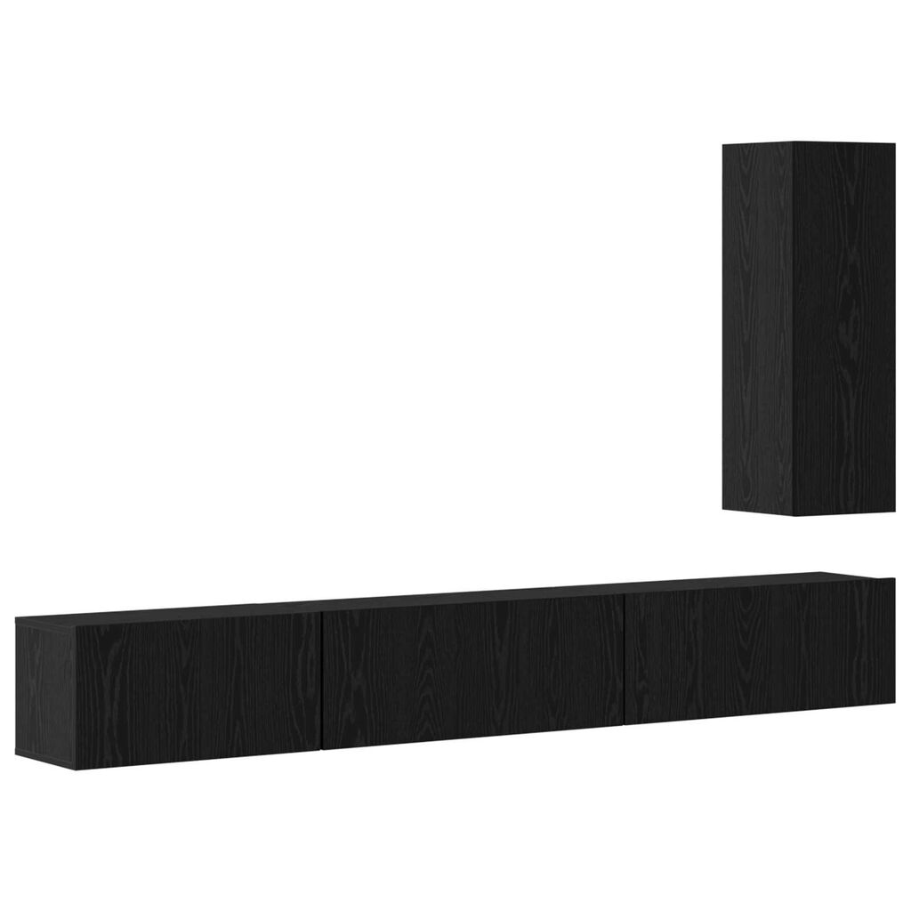 vidaXL Σετ επίπλου τηλεόρασης 4 pcs Μαύρη Δρυς 30.5 x 30 x 90 cm