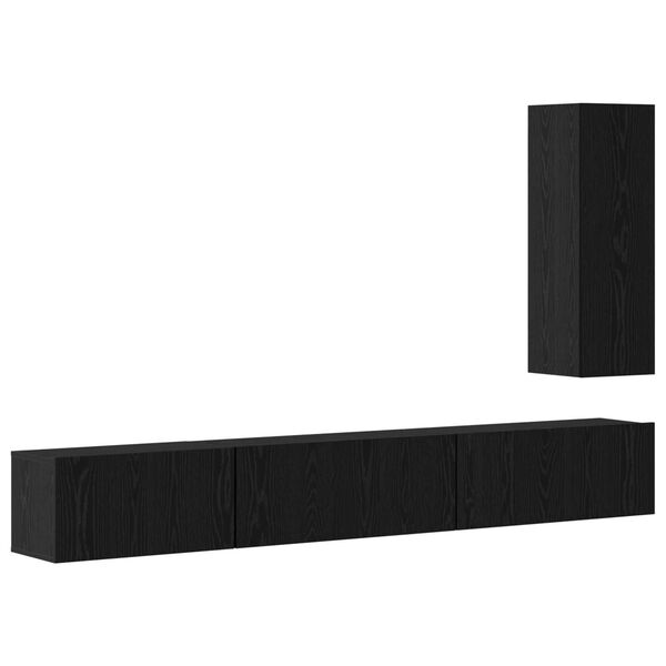 vidaXL Σετ επίπλου τηλεόρασης 4 pcs Μαύρη Δρυς 30.5 x 30 x 90 cm