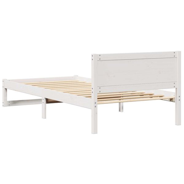 vidaXL Κρεβάτι Λευκό Ξύλο 90 x 200 cm Μινιμαλιστικό Κρεβάτι Ορθογώνιο