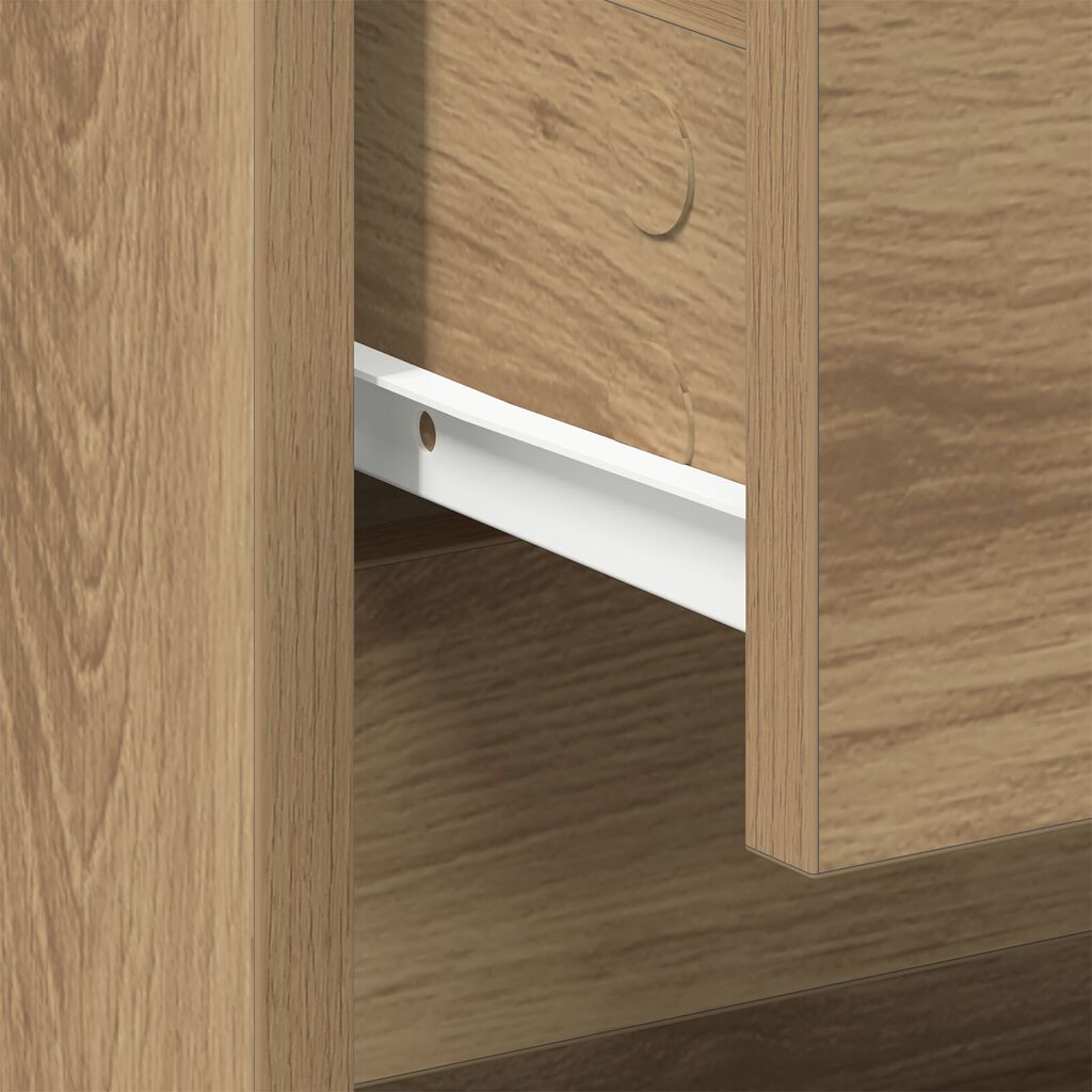 vidaXL Κομοδίνο 2 τεμ Καλλιτεχνική Δρυς 45x34x44,5 εκ Επεξεργασμένο ξύλο
