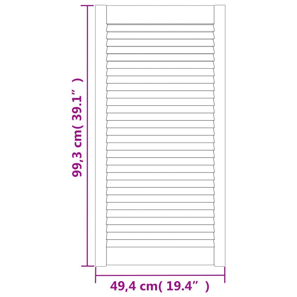 vidaXL Πορτάκια με Περσίδες 2 Τεμ. 99,3x49,4 εκ. από Μασίφ Ξύλο Πεύκου