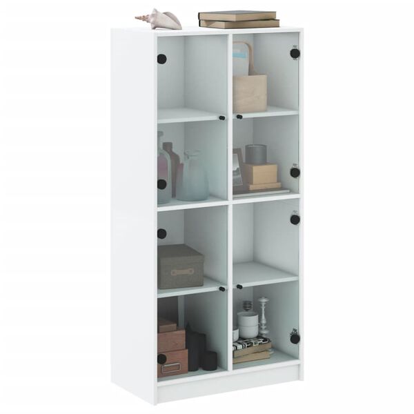 vidaXL Ντουλάπι με Πόρτες Λευκό 68x37x142 εκ. από Επεξεργασμένο Ξύλο