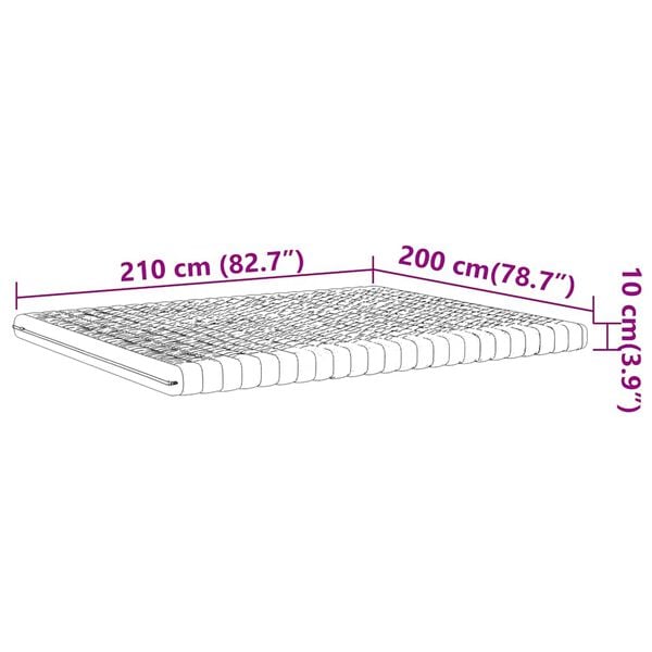 vidaXL Στρώμα Αφρού 7 Ζωνών Σκληρότητα 20 ILD Λευκό 200x210 εκ.
