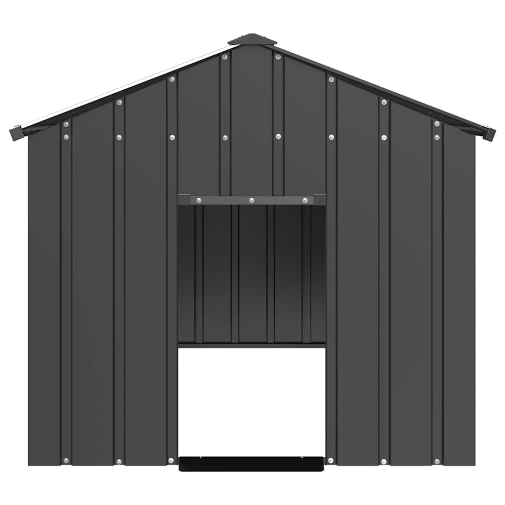 vidaXL Σπιτάκι σκύλου με οροφή 114x202x101 cm Γαλβανισμένος χάλυβας