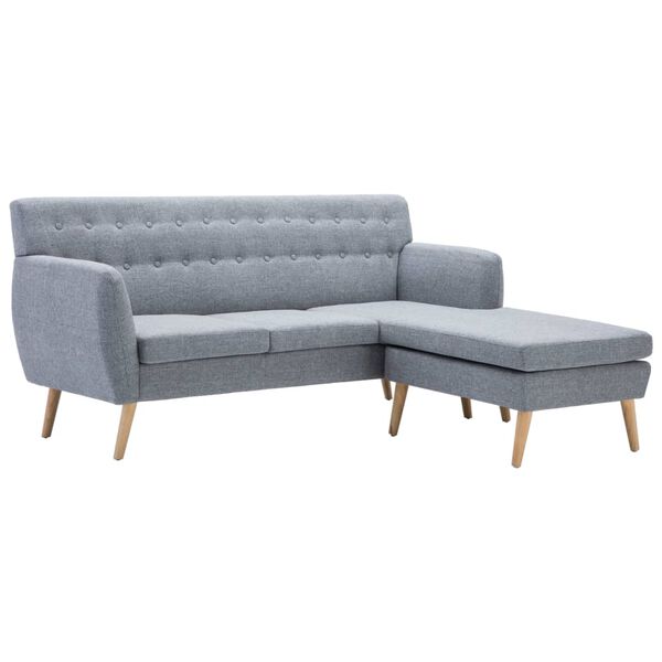 vidaXL Καναπές Γωνιακός Ανοιχτό Γκρι 171,5x138x81,5 εκ. Υφασμάτινος