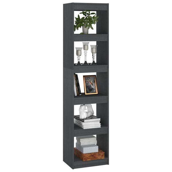 vidaXL Βιβλιοθήκη/Διαχωριστικό Χώρου Γκρι 40x30x167,5 εκ. Ξύλο Πεύκου