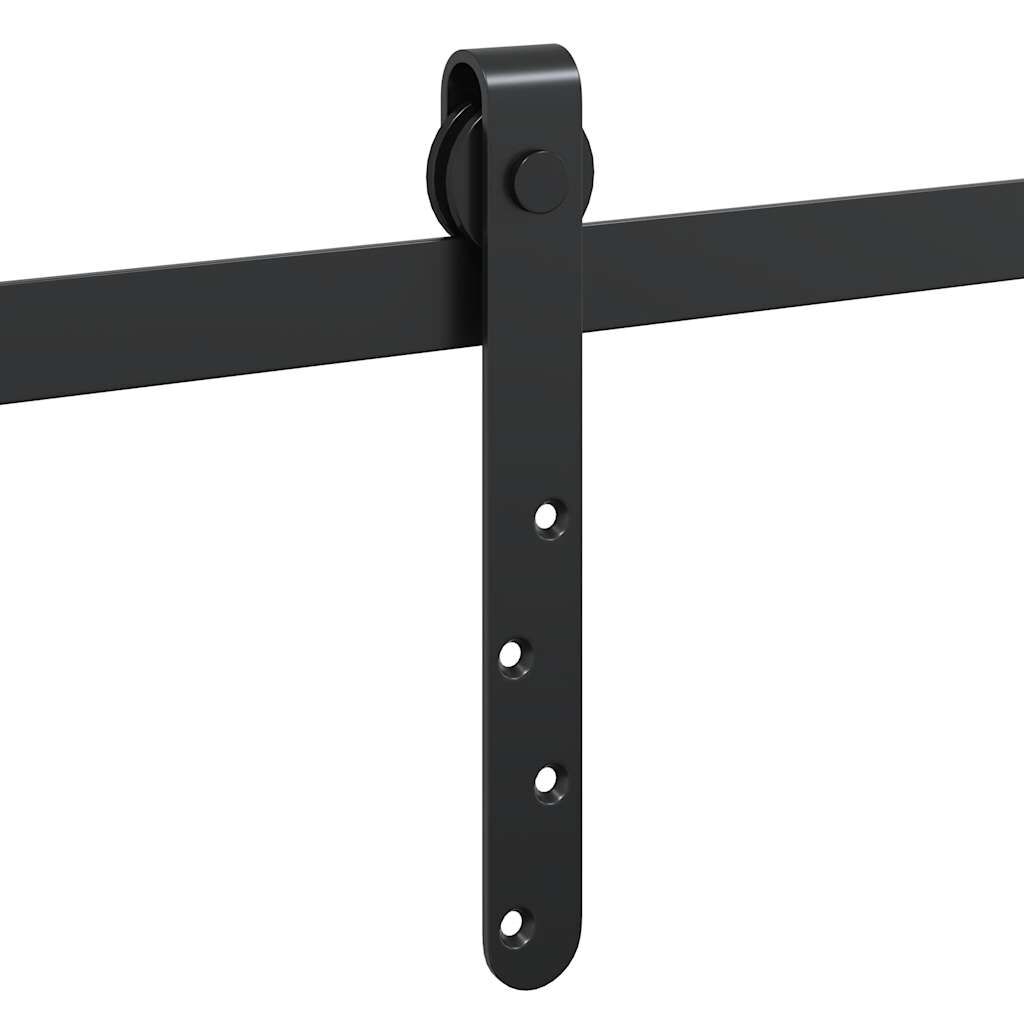 vidaXL Κιτ συρόμενης πόρτας γραφείου 122 cm από ανθρακούχο χάλυβα