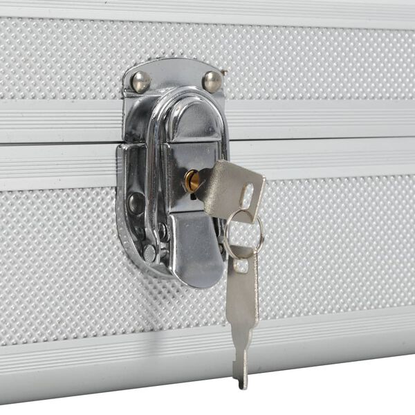 vidaXL Βαλίτσα Όπλου Ασημί 134 x 35 x 12 εκ. από Αλουμίνιο