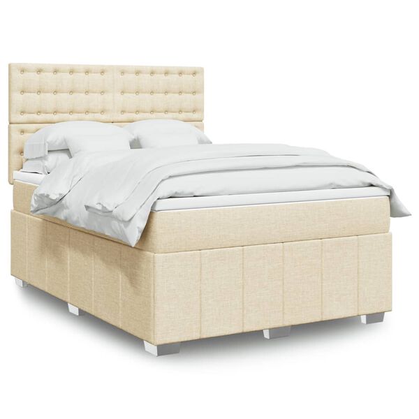 vidaXL &Kappa;&rho;&epsilon;&beta;ά&tau;&iota; Boxspring &mu;&epsilon; &Sigma;&tau;&rho;ώ&mu;&alpha; &Kappa;&rho;&epsilon;&mu; 160x200 &epsilon;&kappa;. &Upsilon;&phi;&alpha;&sigma;&mu;ά&tau;&iota;&nu;&omicron;