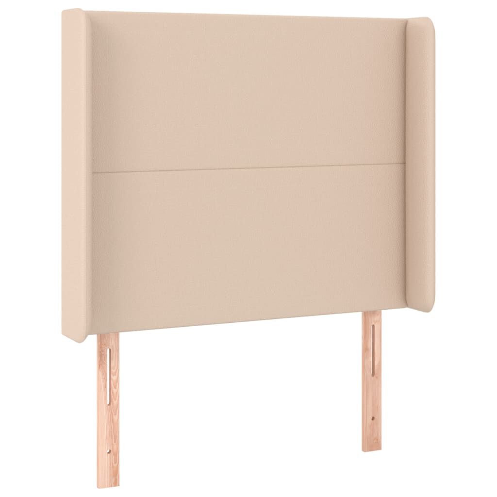 vidaXL Κρεβάτι Boxspring Στρώμα&LED Καπουτσίνο 100x200 εκ. Συνθ. Δέρμα