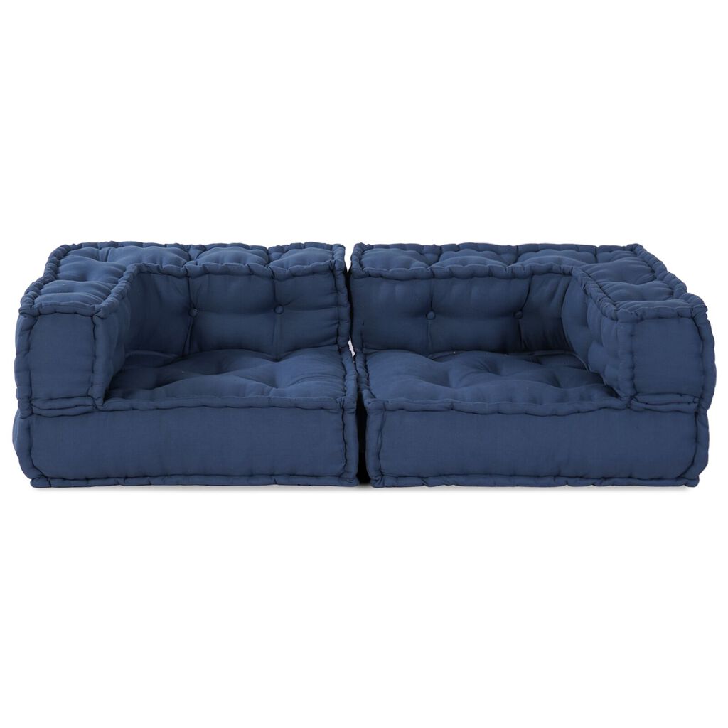 vidaXL Μοντέρνα Πουφ Indigo 140x70x36 Υφάσματος