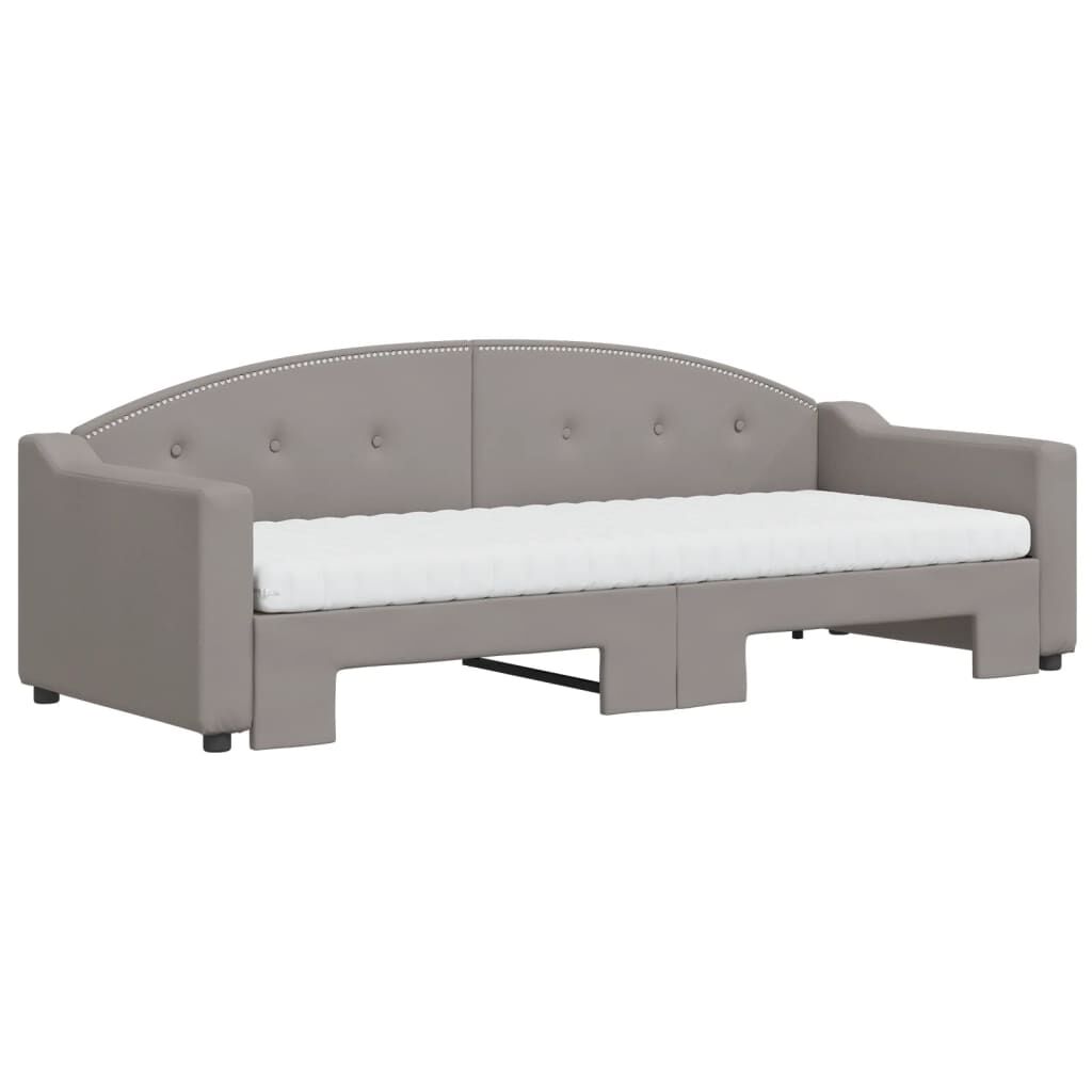 vidaXL Καναπές Κρεβάτι Συρόμενος Taupe 80x200 εκ. Υφασμάτινος Στρώματα