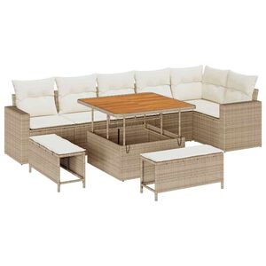 vidaXL &Sigma;&epsilon;&tau; &Kappa;&alpha;&nu;&alpha;&pi;έ &Kappa;ή&pi;&omicron;&upsilon; 11 pcs &Mu;&pi;&epsilon;&zeta; &kappa;&alpha;&iota; &Kappa;&rho;έ&mu;&alpha; &sigma;&upsilon;&nu;&theta;&epsilon;&tau;&iota;&kappa;ό &rho;&alpha;&tau;ά&nu;