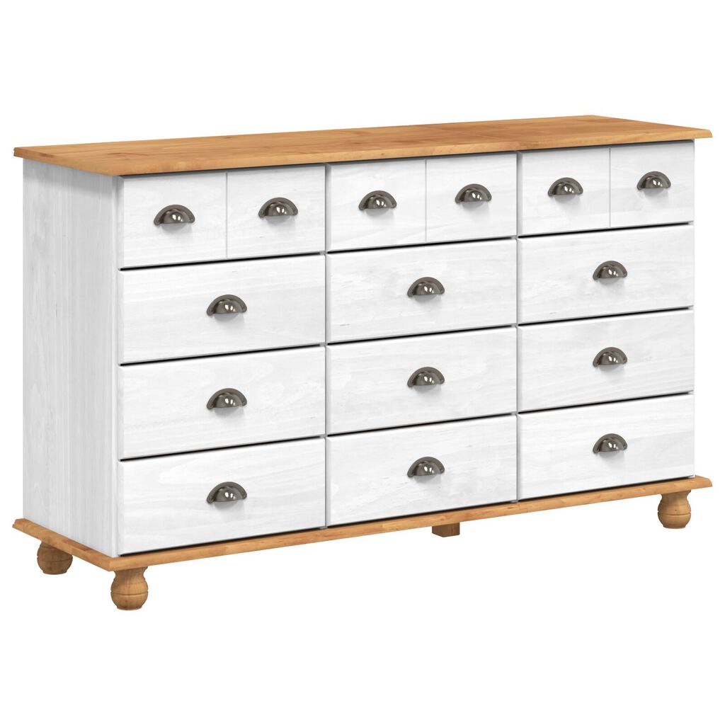 vidaXL Συρταριέρα 'ASKIM' Λευκή 79x40x133.5 cm Στερεό Ξύλο Πεύκου