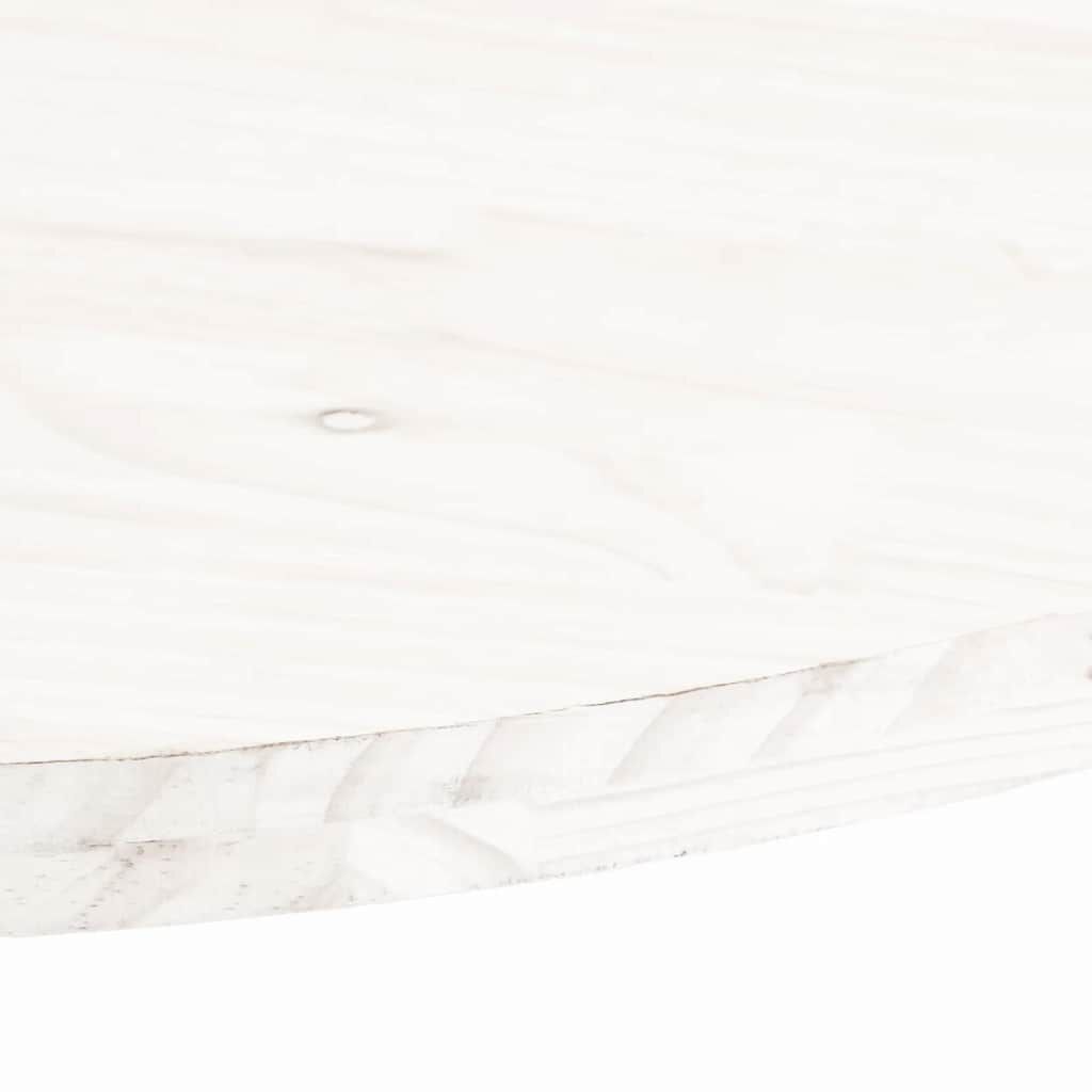 vidaXL Επιφάνεια Τραπεζιού Οβάλ Λευκή 60x30x2,5 εκ. Μασίφ Ξύλο Πεύκου