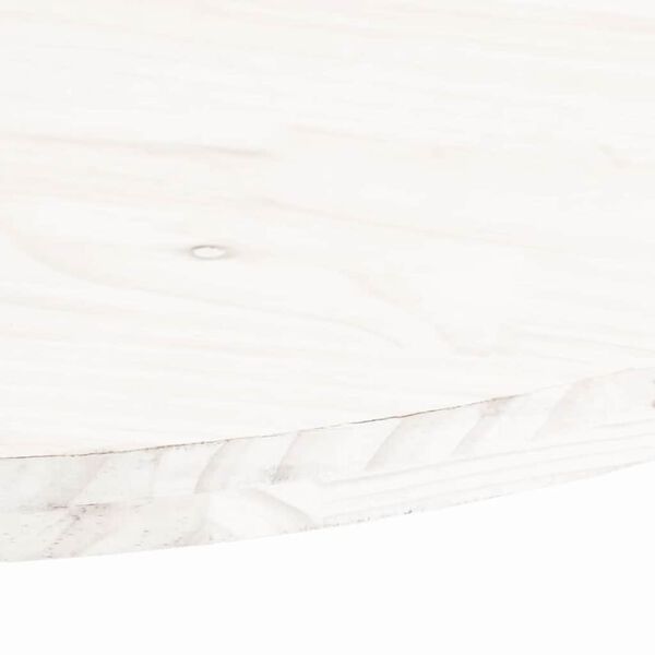 vidaXL Επιφάνεια Τραπεζιού Οβάλ Λευκή 60x30x2,5 εκ. Μασίφ Ξύλο Πεύκου