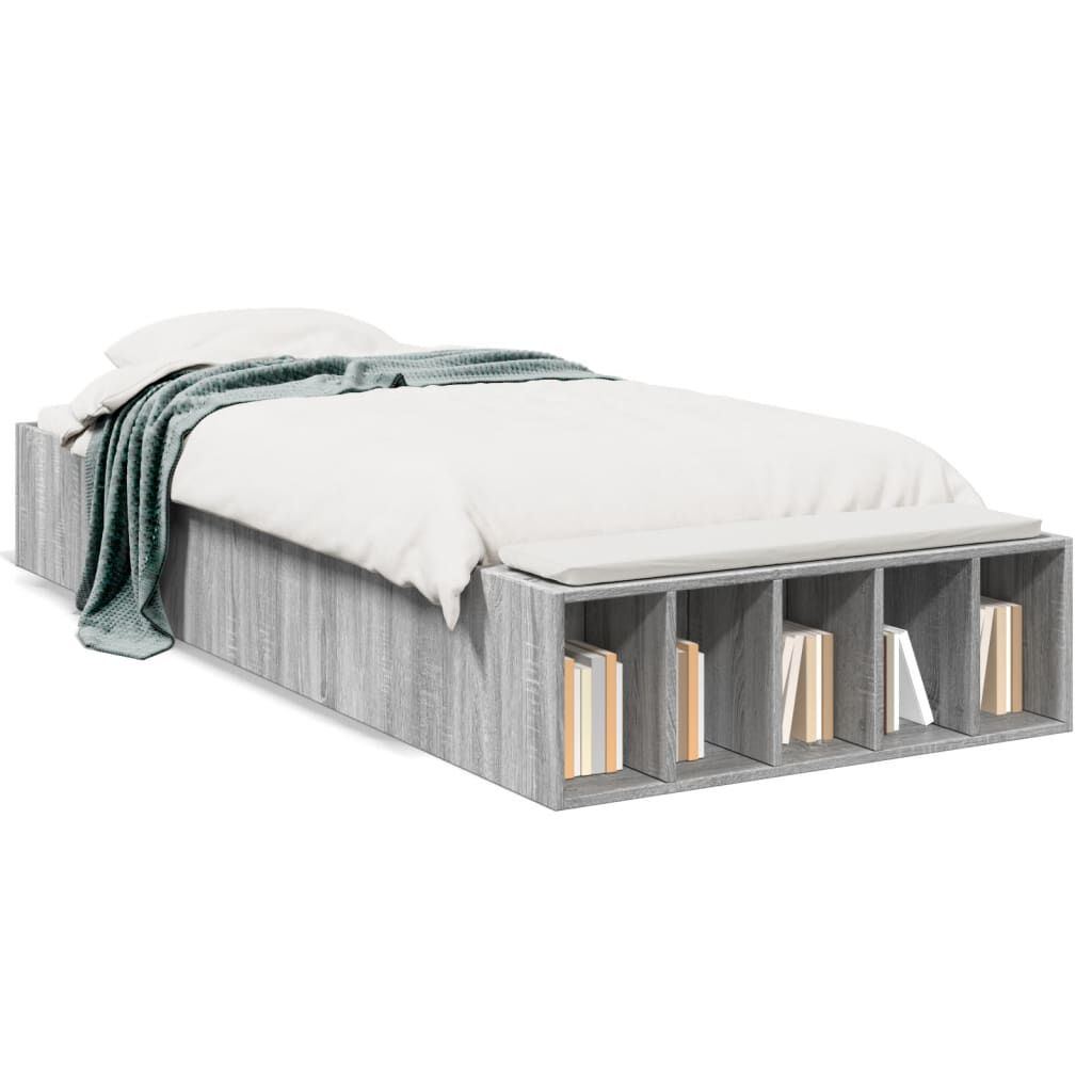 vidaXL Πλαίσιο Κρεβατιού Γκρι Sonoma 100x200 εκ. Επεξεργασμένο Ξύλο