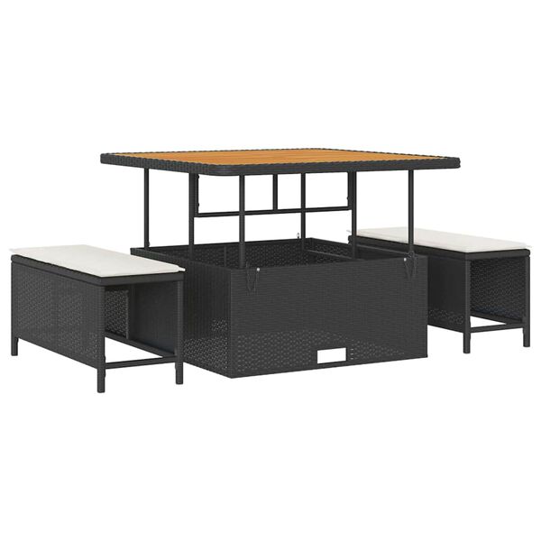 vidaXL &Sigma;&epsilon;&tau; &Kappa;&alpha;&nu;&alpha;&pi;έ &Kappa;ή&pi;&omicron;&upsilon; &mu;&epsilon; &mu;&alpha;&xi;&iota;&lambda;ά&rho;&iota; &mu;&epsilon; &mu;&alpha;&xi;&iota;&lambda;ά&rho;&iota; 8 pcs &Mu;&alpha;ύ&rho;&omicron; &kappa;&alpha;&iota; &Kappa;&rho;έ&mu;&alpha;