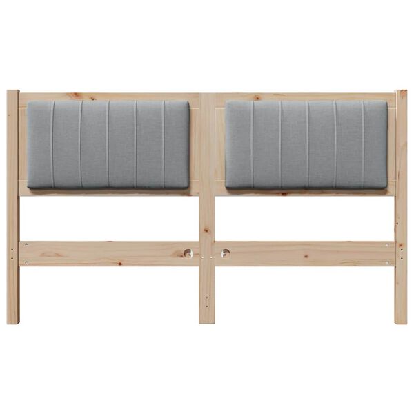 vidaXL Ταπετσαρισμένο κεφαλάρι Καφέ 135 cm Στερεά ξυλεία πεύκου