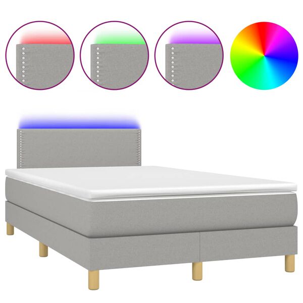 vidaXL &Kappa;&rho;&epsilon;&beta;ά&tau;&iota; Boxspring &mu;&epsilon; &Sigma;&tau;&rho;ώ&mu;&alpha; & LED &Alpha;&nu;.&Gamma;&kappa;&rho;&iota; 120x190&epsilon;&kappa;. &Upsilon;&phi;&alpha;&sigma;&mu;ά&tau;&iota;&nu;&omicron;
