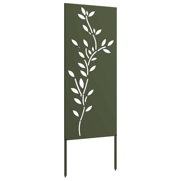 vidaXL Διακοσμητική Πλάκα Κήπου Λαδί 50 x 140 cm Κρύα έλαση από χάλυβα