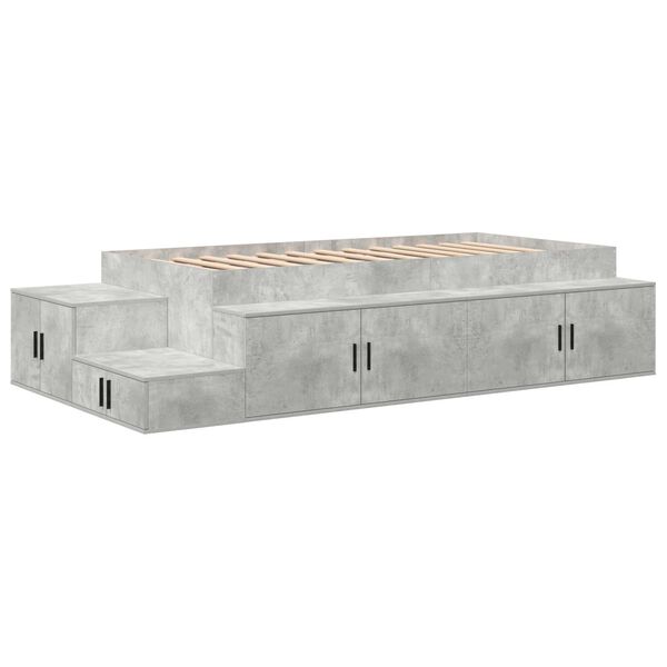 vidaXL Κρεβάτι Αποθήκευσης Γκρι Σκυρόδεμα 100x200 εκ.