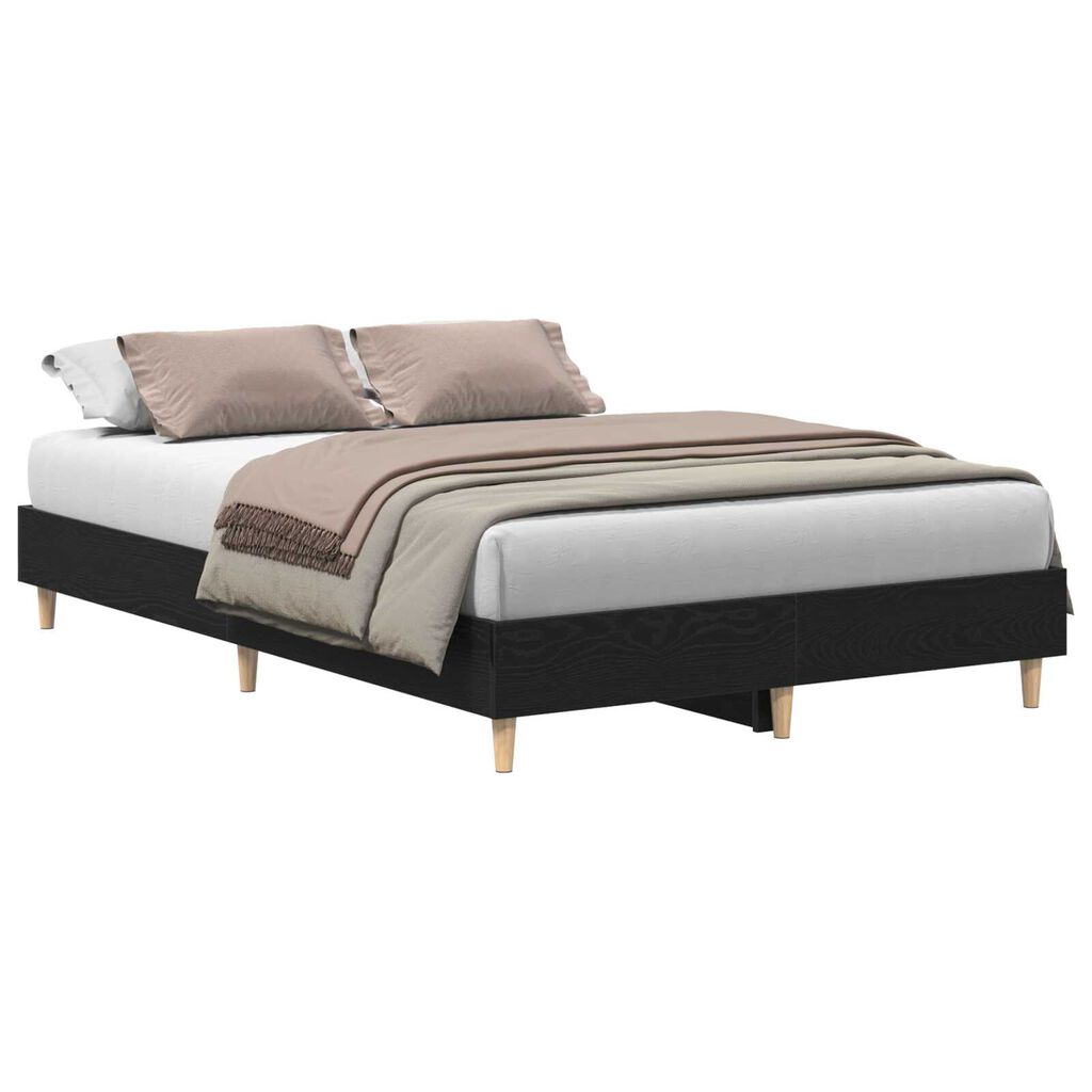 vidaXL Σκελετός Κρεβατιού Μαύρη δρυς 120 x 190 cm Επεξεργασμένο ξύλο