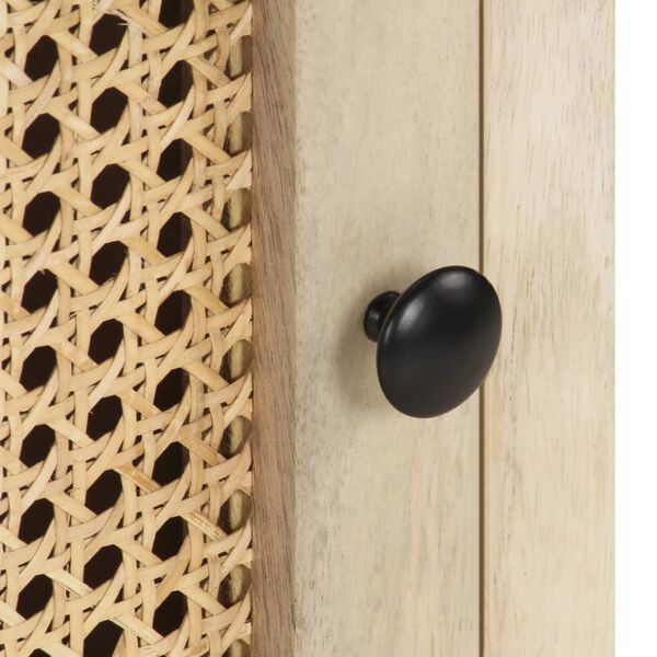 vidaXL Κομοδίνο 40 x 30 x 50 εκ. Μασίφ Ξύλο Μάνγκο/Φυσικό Ζαχαροκάλαμο