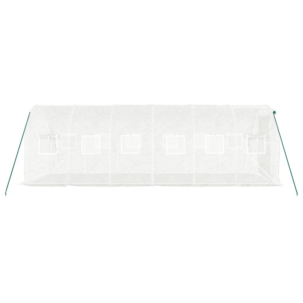 vidaXL Θερμοκήπιο με Ατσάλινο Πλαίσιο Λευκό 12 μ² 6 x 2 x 2 μ.