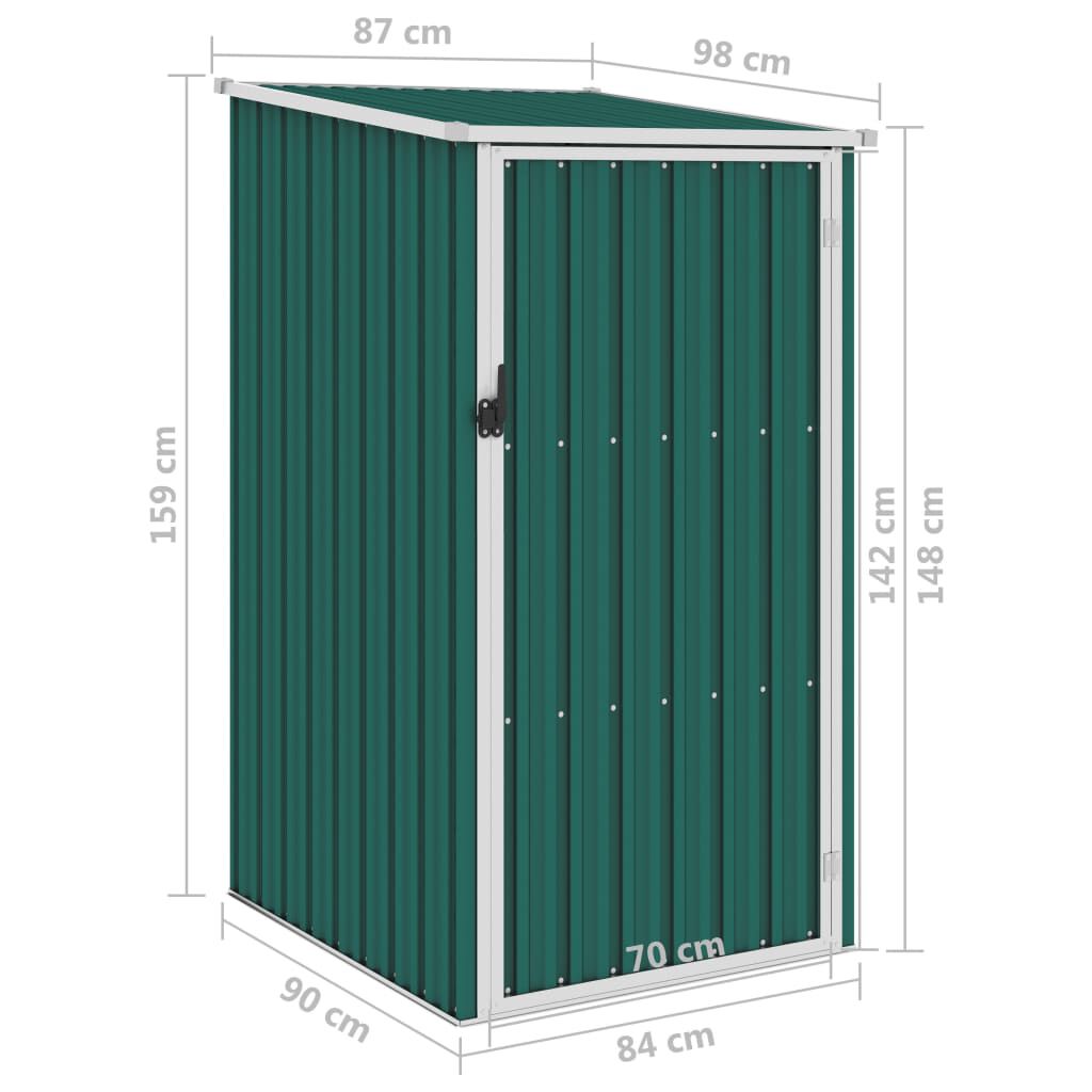 vidaXL Αποθήκη Κήπου Πράσινη 87 x 98 x 159 εκ. από Γαλβανισμένο Ατσάλι